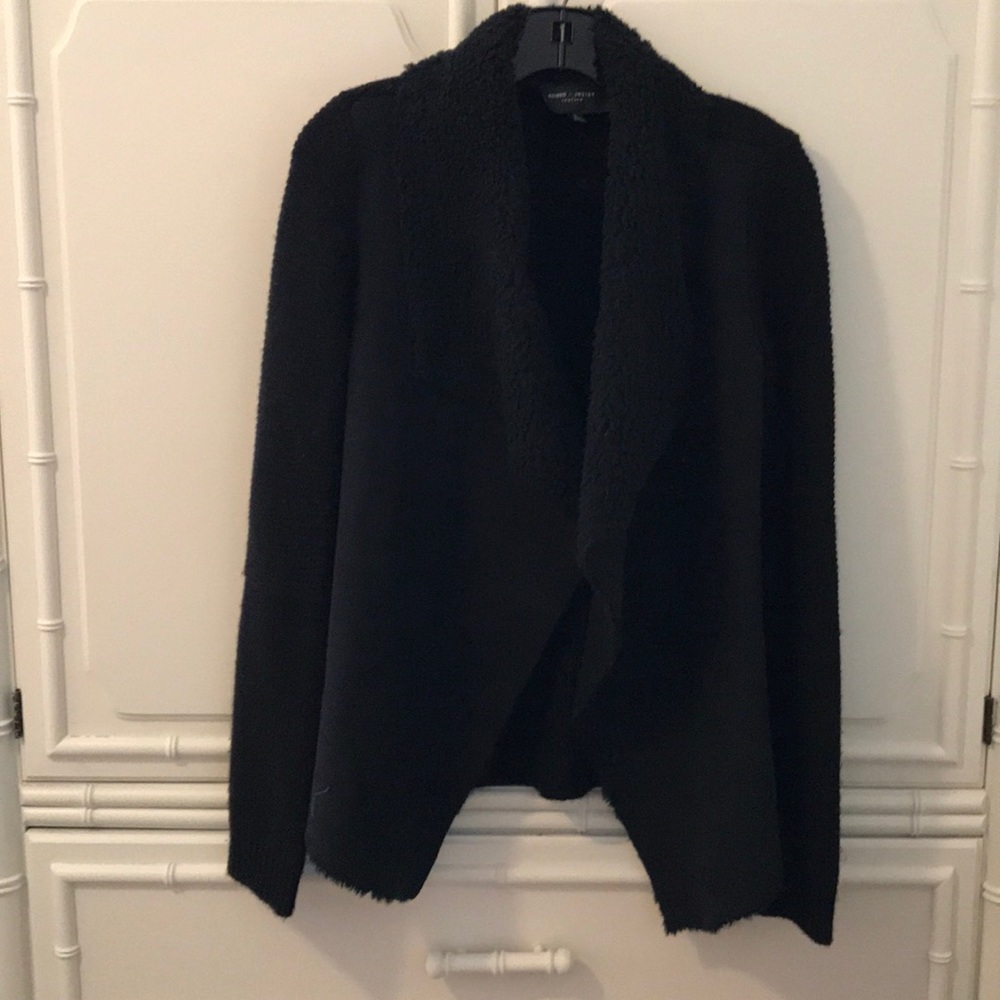 Fleece/Knitted Black Blazer